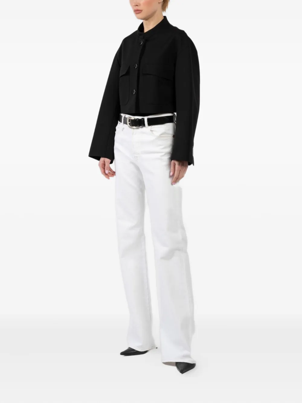 Dorothee Schumacher pocketed cropped jacket Zwart