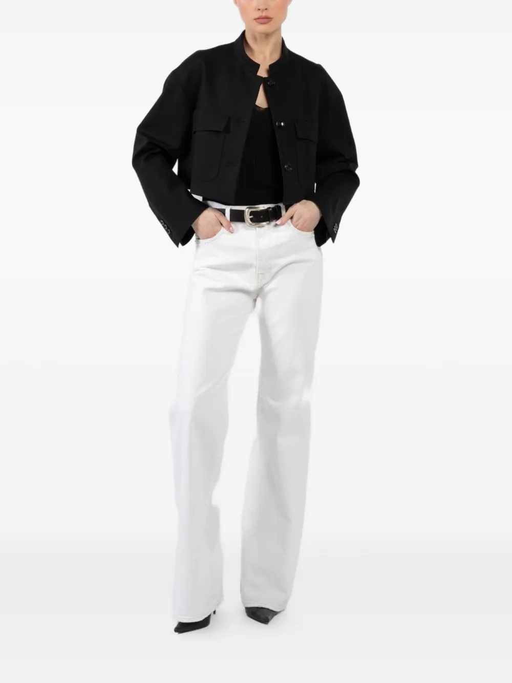 Dorothee Schumacher pocketed cropped jacket Zwart