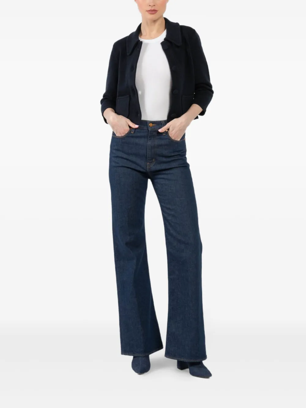 Dorothee Schumacher collared pocket cardigan Blauw