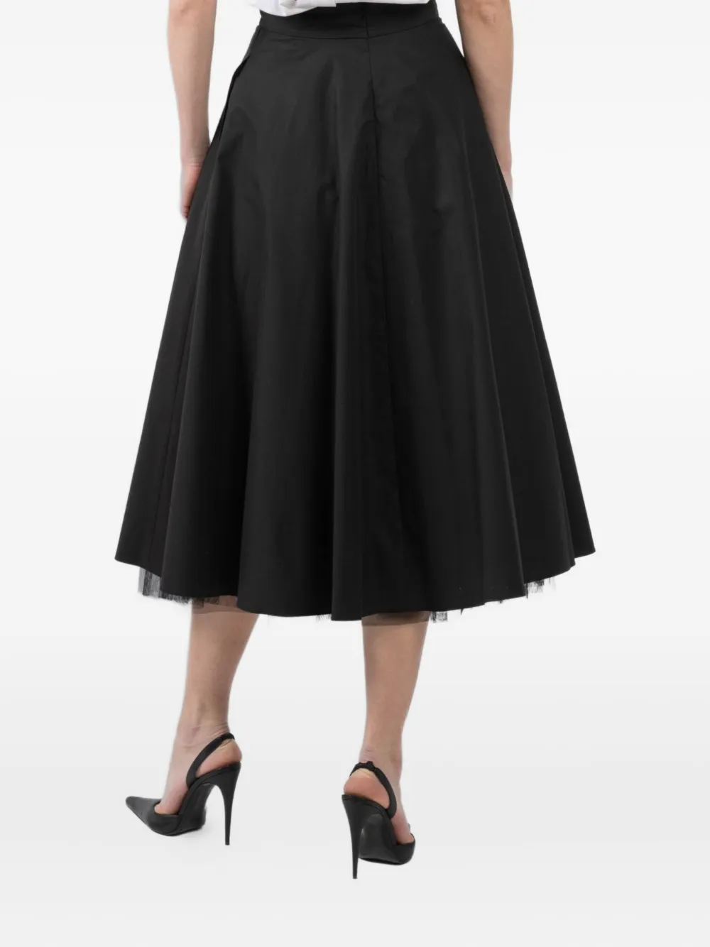 Dorothee Schumacher tulle-trimmed midi skirt Zwart