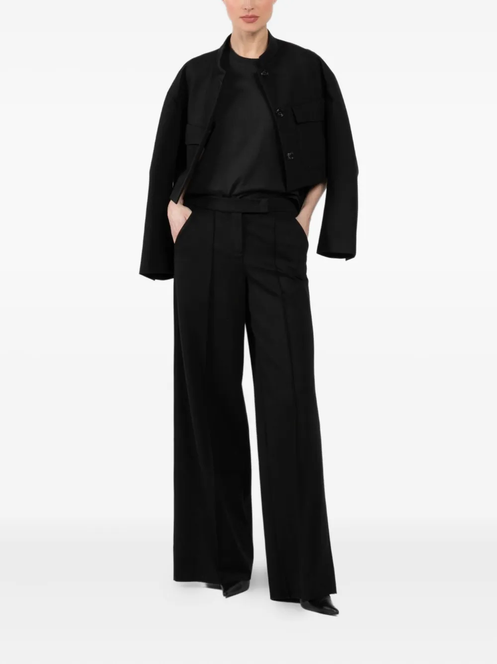 Dorothee Schumacher Emotional Essence Pleated Wide-leg Trousers In Black