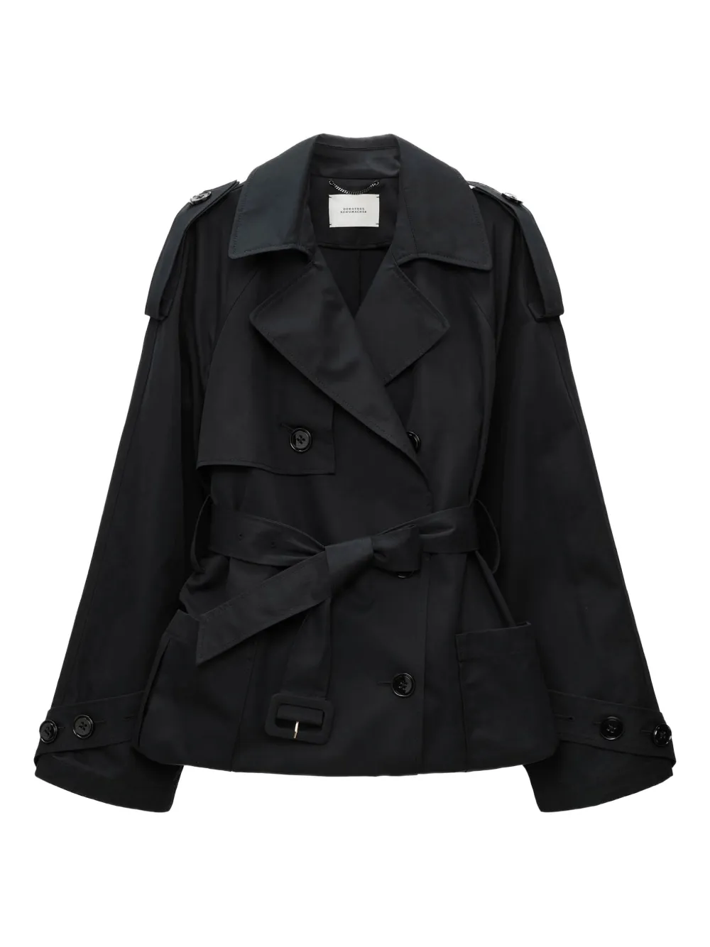 Dorothee Schumacher belted double-breasted trench coat Zwart