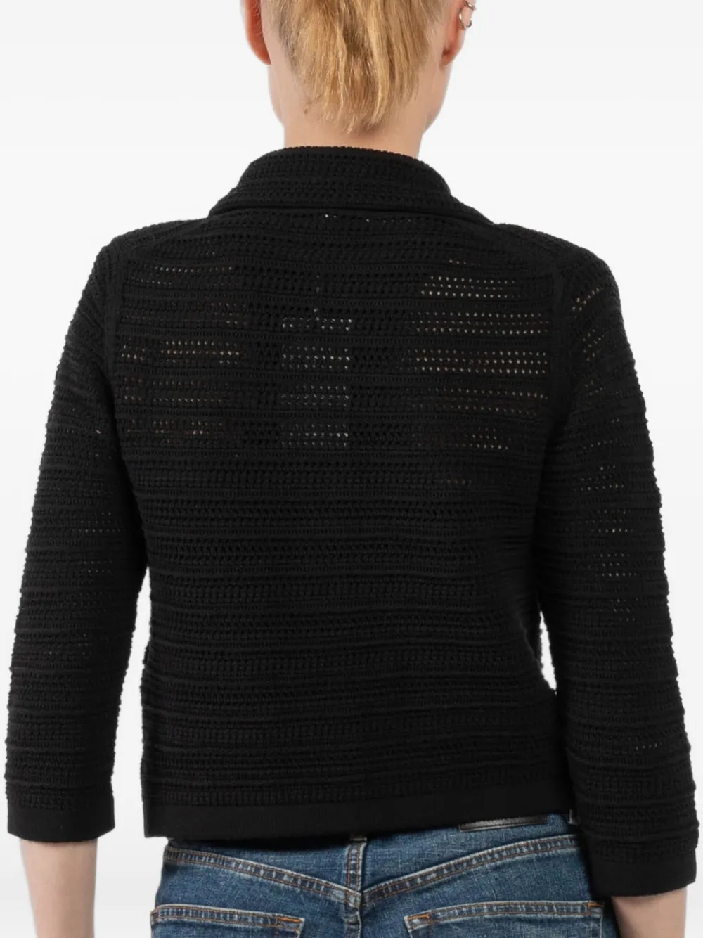Dorothee Schumacher crochet-knit button cardigan Zwart