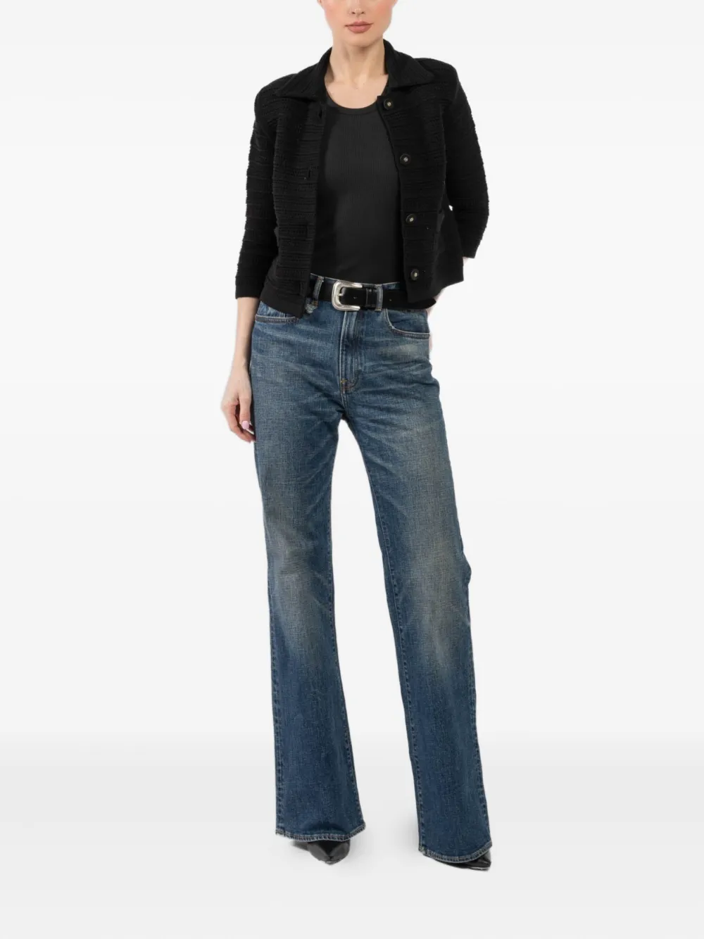 Dorothee Schumacher crochet-knit button cardigan Zwart