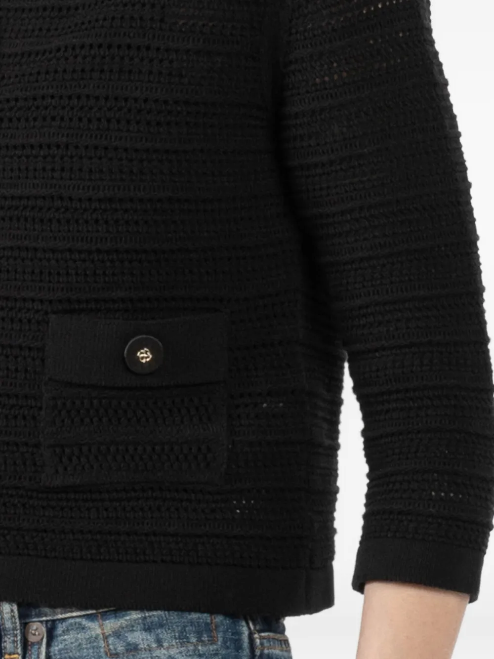 Dorothee Schumacher crochet-knit button cardigan Zwart
