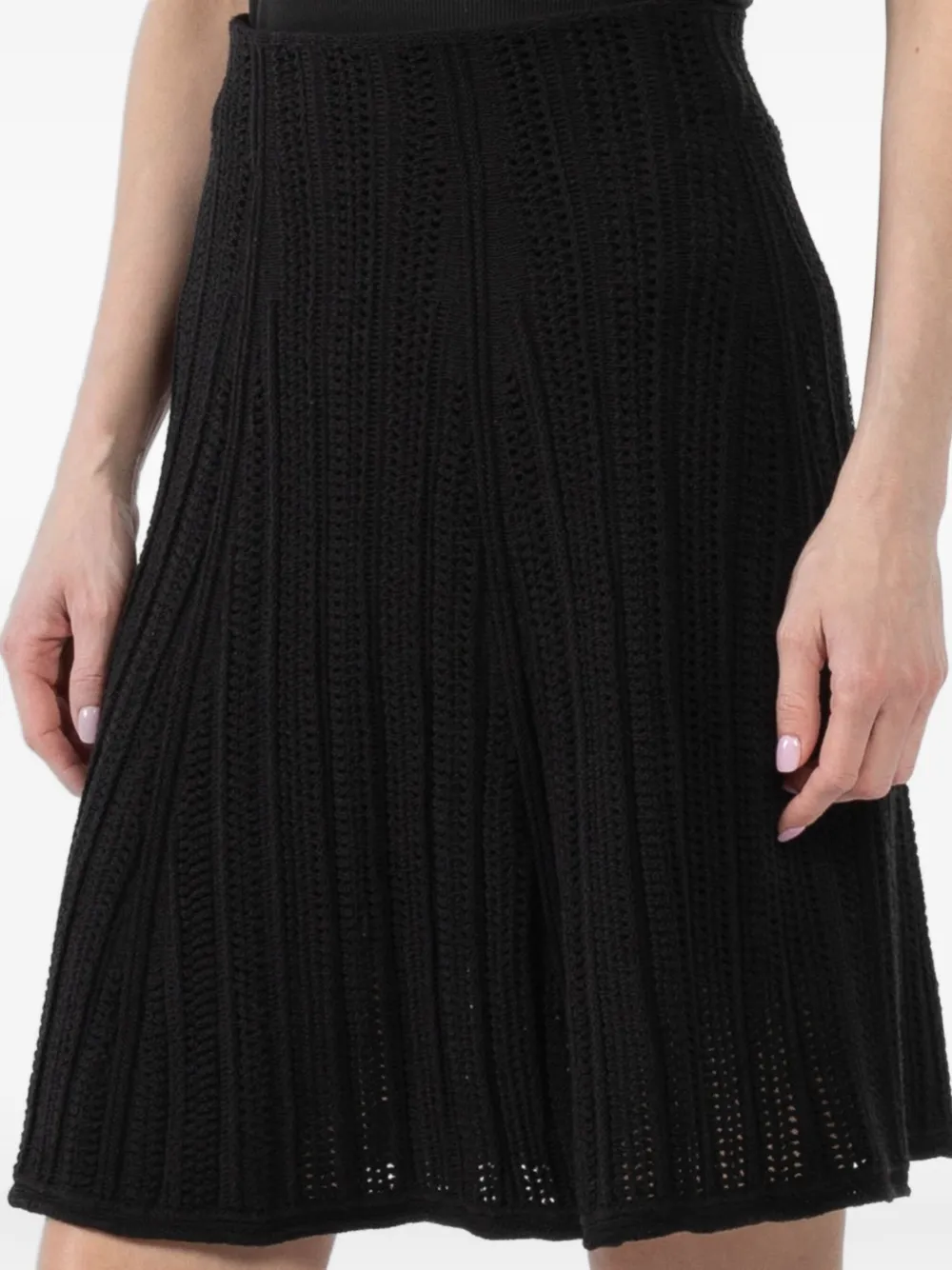 Dorothee Schumacher textured flared mini skirt Zwart