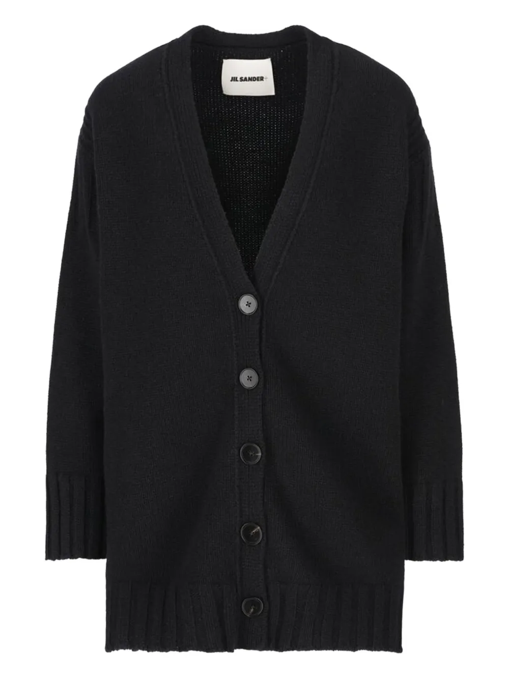 Jil Sander wool V-neck cardigan Zwart
