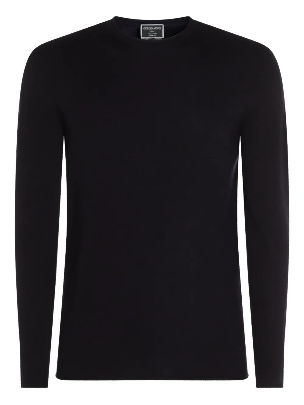 Giorgio Armani Icon cashmere long-sleeve sweater Blauw