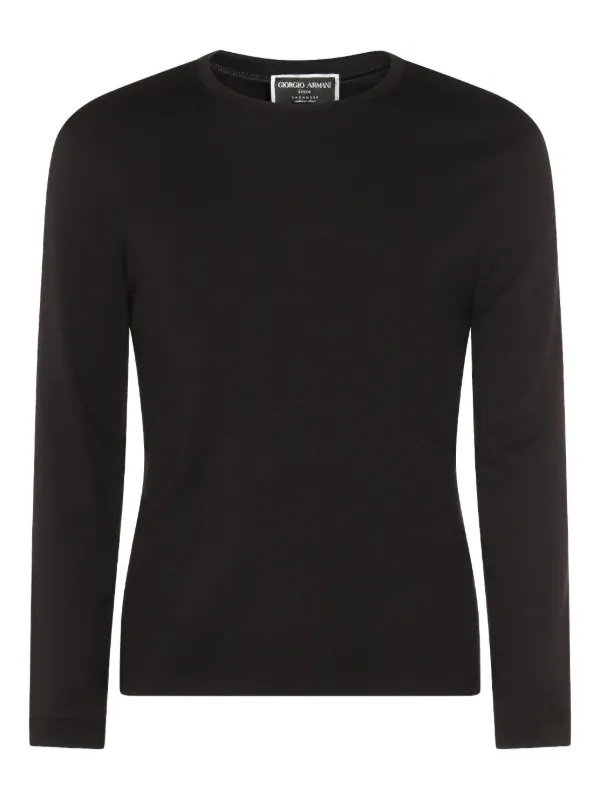 Giorgio Armani Icon long-sleeve Cashmere Sweater Black