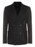 Giorgio Armani double-breasted patch-pocket jacket - Black