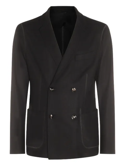 Giorgio Armani double-breasted patch-pocket jacket
