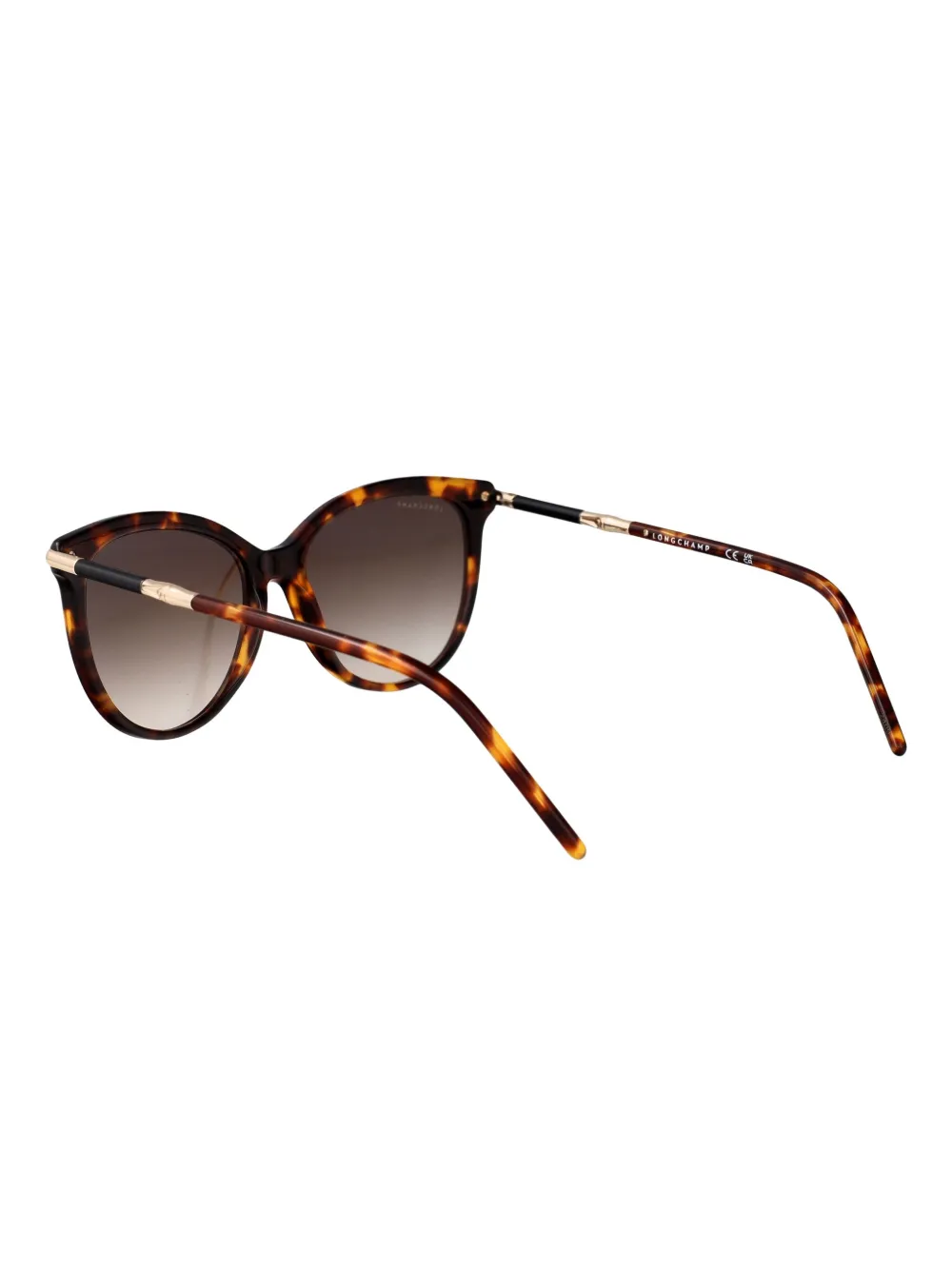 Longchamp Zonnebril met cat-eye montuur en schildpadschild design Bruin