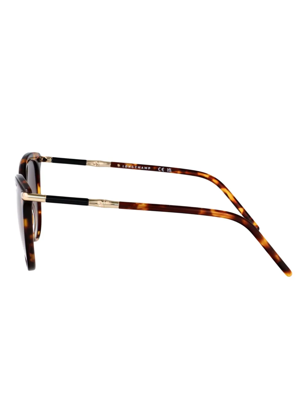 Longchamp Zonnebril met cat-eye montuur en schildpadschild design Bruin