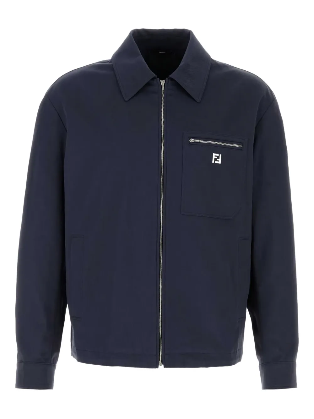 FENDI zip-up shirt jacket Blauw