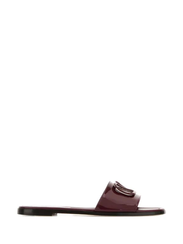 正規店買付【VALENTINO】Vlogo シグネチャー レザー サンダル Vロゴ シグネチャー グレインカウハイドレザー スライドサンダル