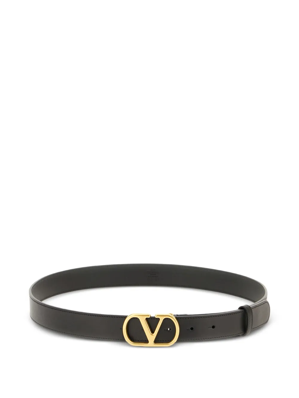 VLogo-buckle leather belt