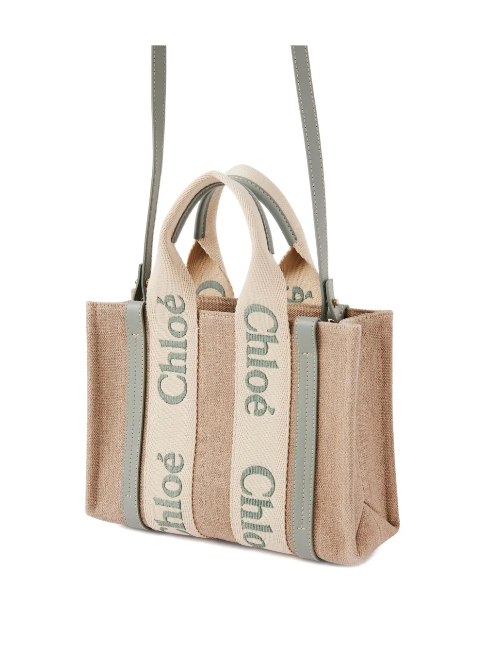 Chloé Shopper met logo Beige