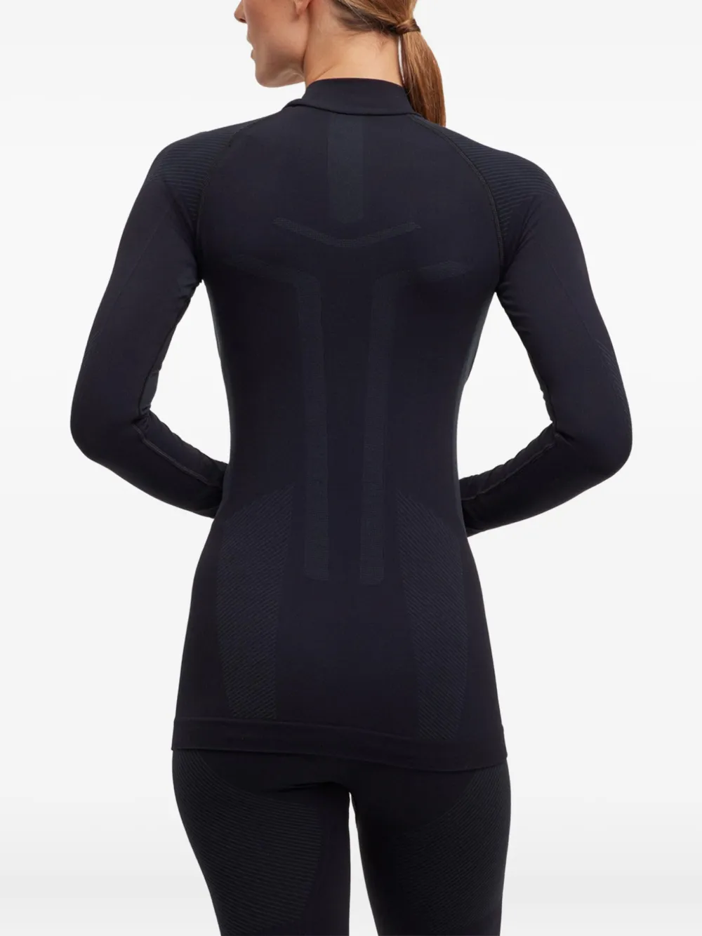 Falke Naadloze tanktop met hoge hals Zwart