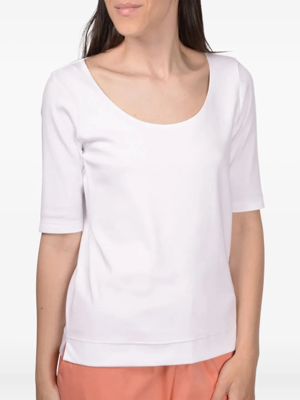 Gran Sasso wide-neck cotton top | Pink | Image 1