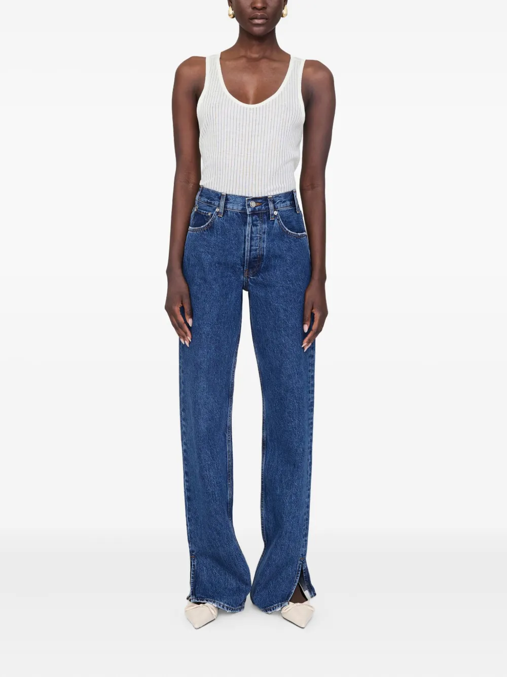 ANINE BING Roy high-waist jeans Blauw