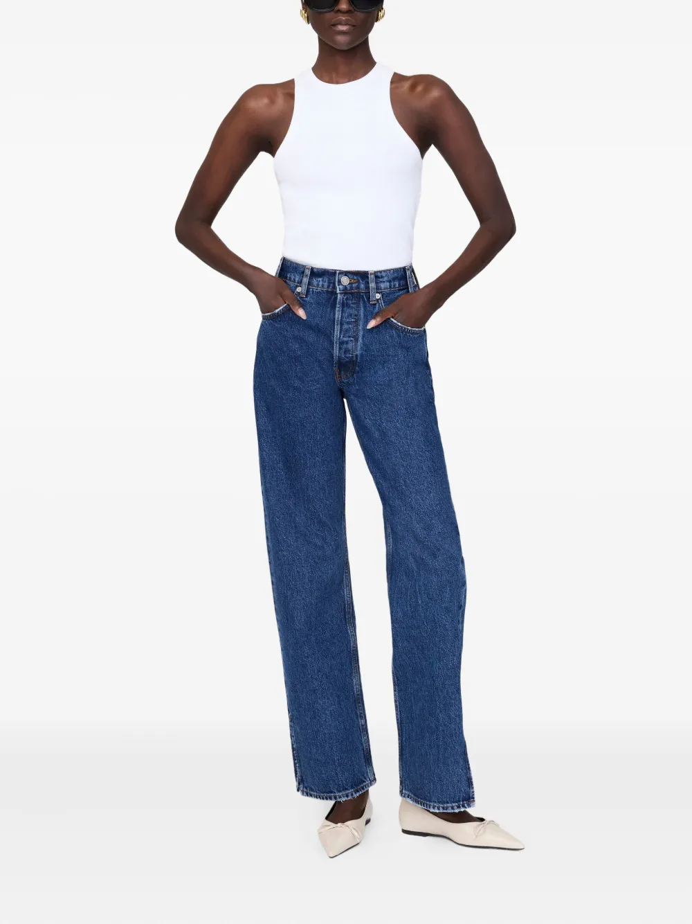 ANINE BING Roy high-waist jeans Blauw
