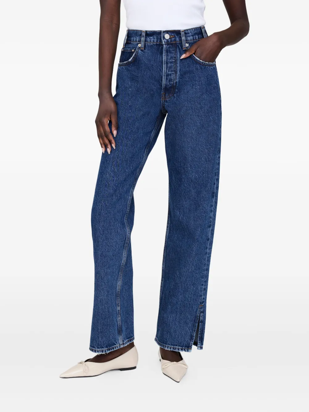 ANINE BING Roy high-waist jeans Blauw