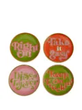 Jonathan Adler quirky text-design plate (set of four) - Gold
