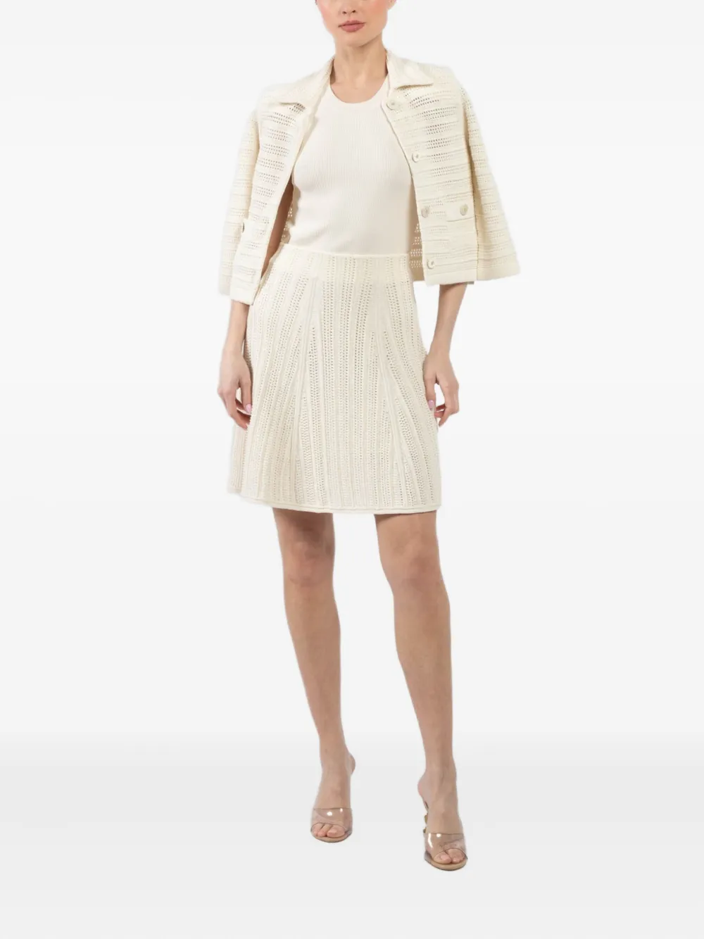 Dorothee Schumacher open-knit mini skirt Beige