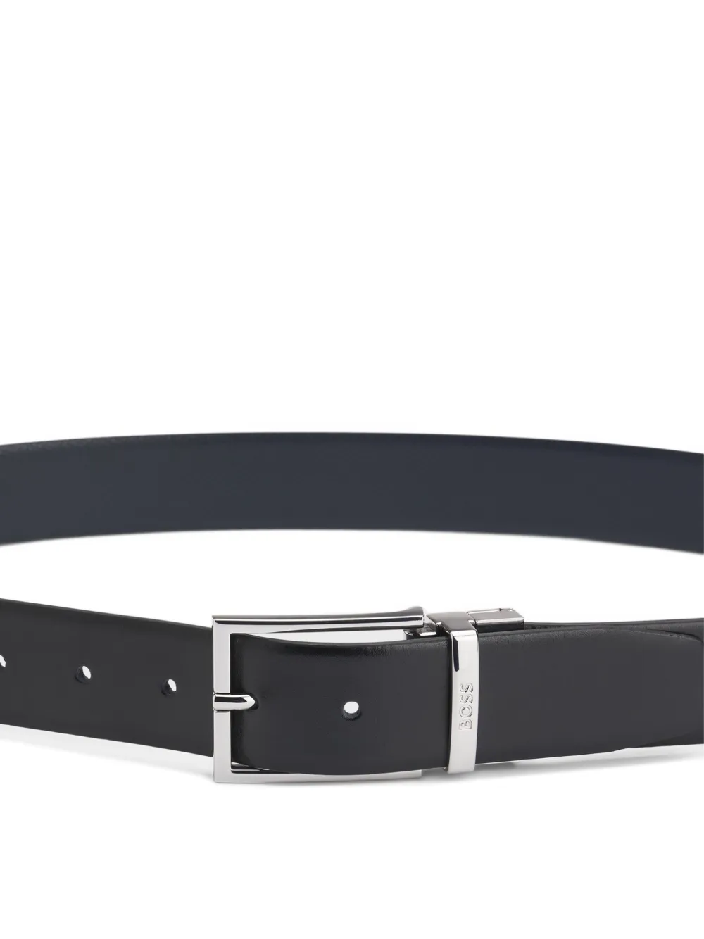 BOSS Omkeerbare leren riem - Zwart