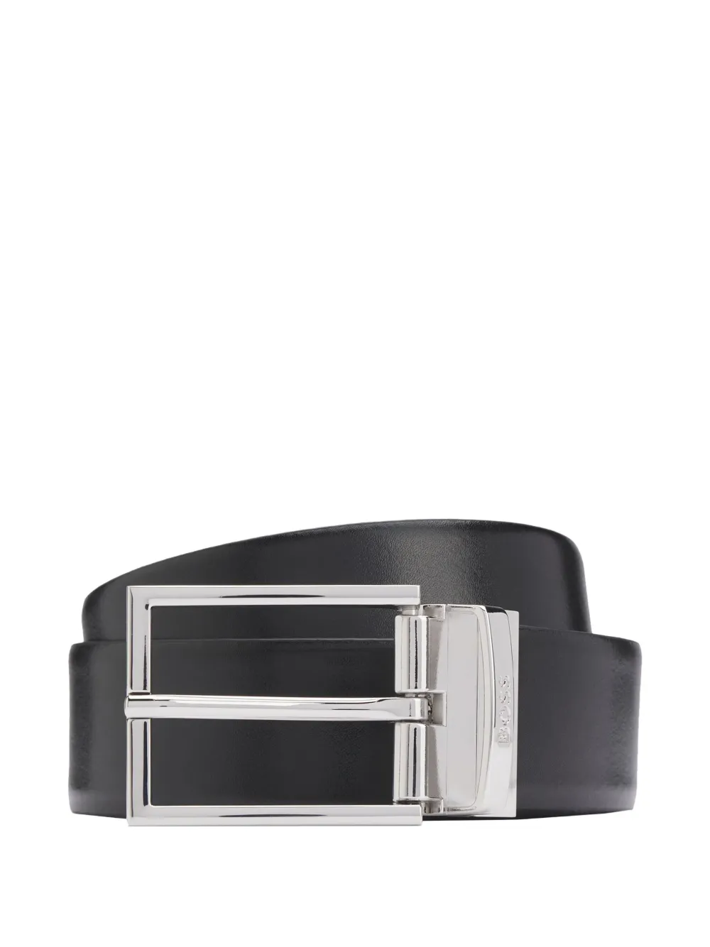 BOSS reversible leather belt | Black | Image 1