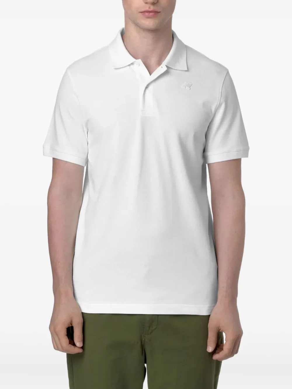 K-Way Poloshirt met geribbelde afwerking Wit