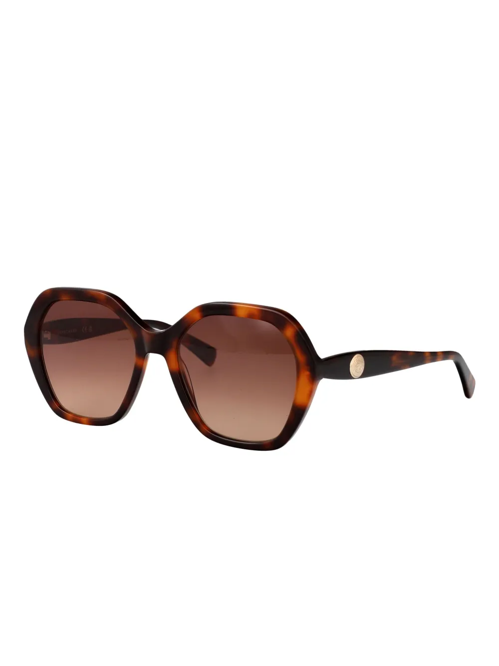 Longchamp Zonnebril met vierkant montuur Bruin