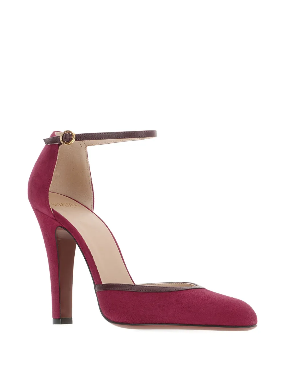 Valentino Garavani 105mm ankle-strap suede pumps Red