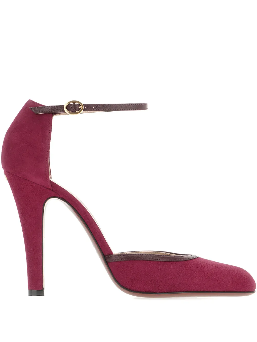 Valentino Garavani 105mm ankle-strap suede pumps Red