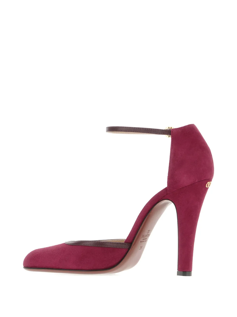 Valentino Garavani 105mm ankle-strap suede pumps Red