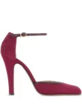 Valentino Garavani 105mm ankle-strap suede pumps - Red