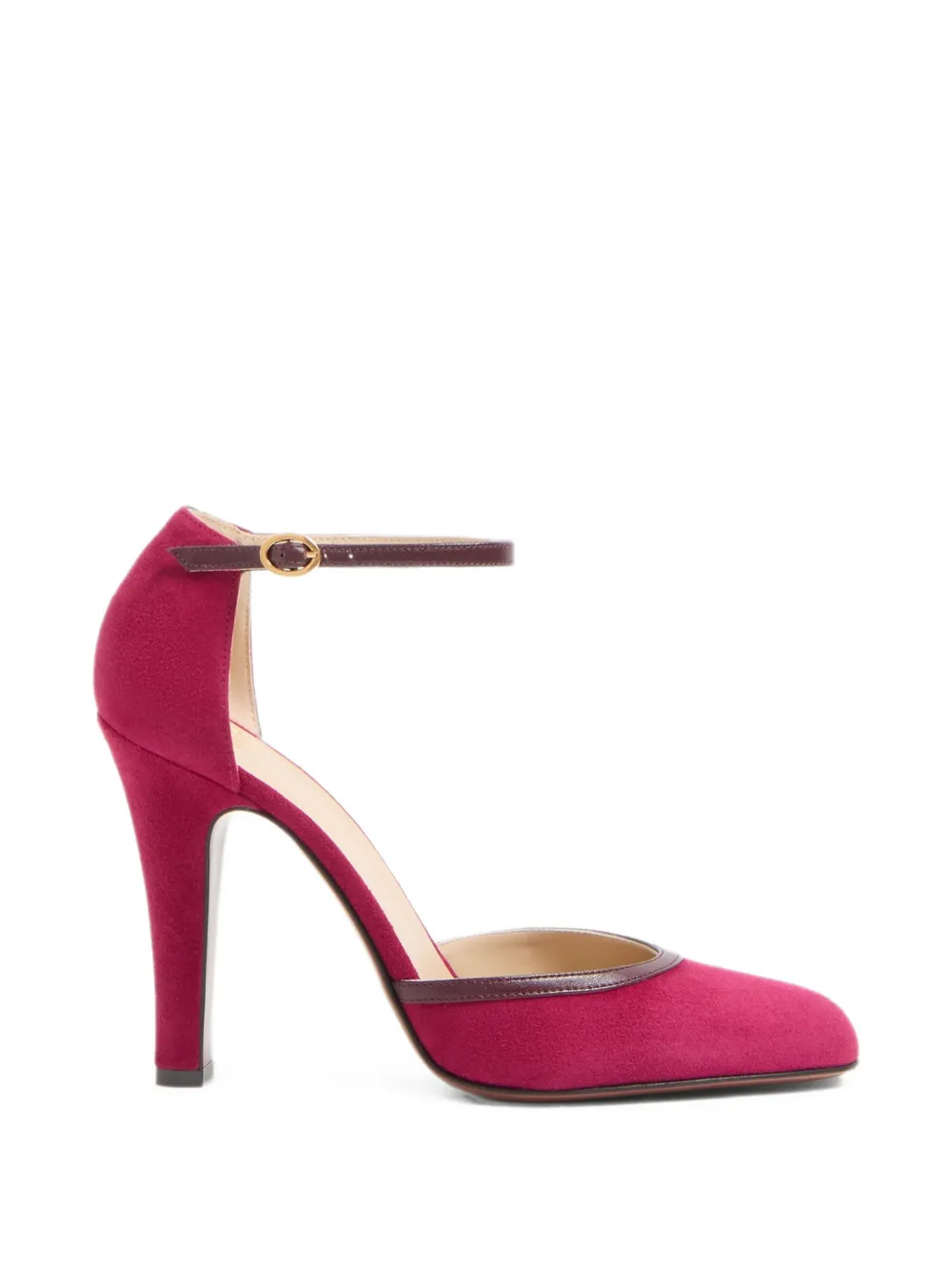 Valentino Garavani 105 mm suède pumps met enkelbandje Rood