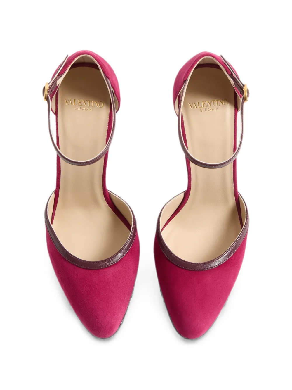 Valentino Garavani 105 mm suède pumps met enkelbandje Rood