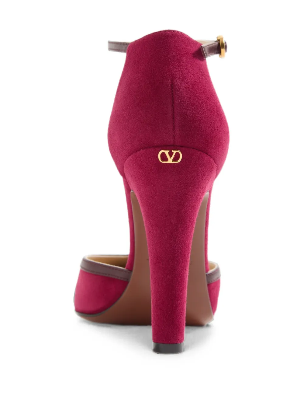 Valentino Garavani 105 mm suède pumps met enkelbandje Rood