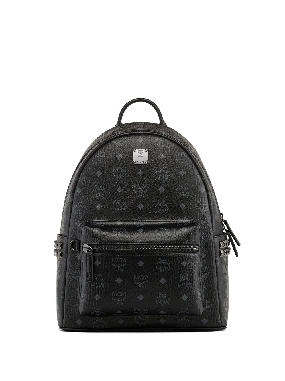 MCM Zaini rugzak met monogram en studs Zwart