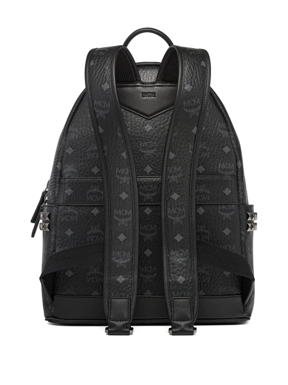 MCM Zaini rugzak met monogram en studs Zwart