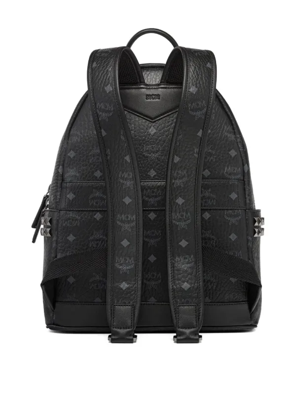 MCM Zaini Studded Monogram Backpack | Black | FARFETCH