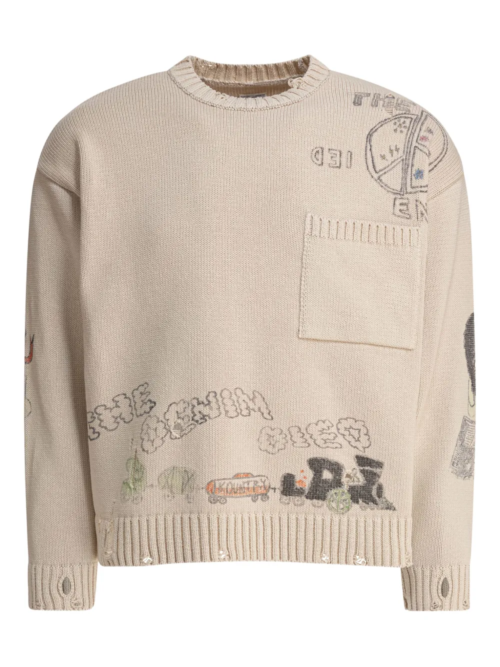 graphic-print sweater