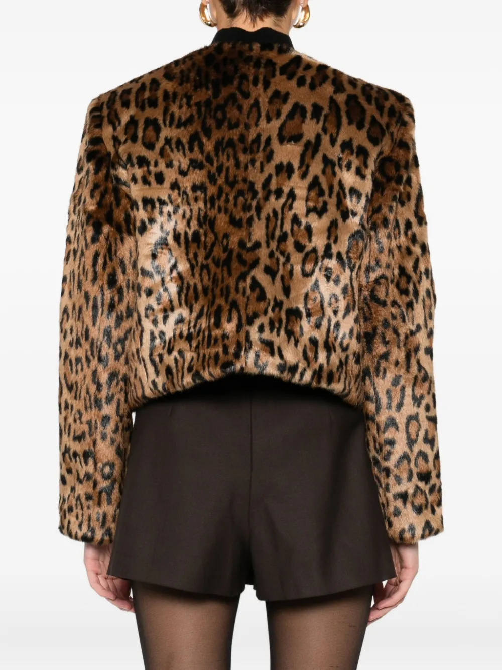 LEOPARD-PRINT BUTTONED JACKET