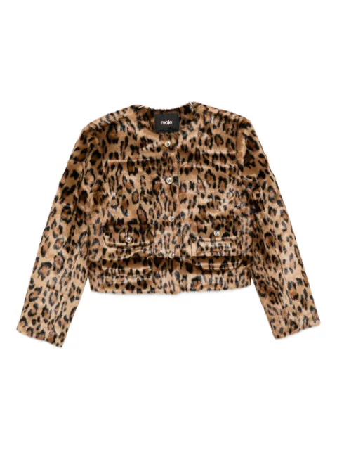 Maje leopard-print buttoned jacket