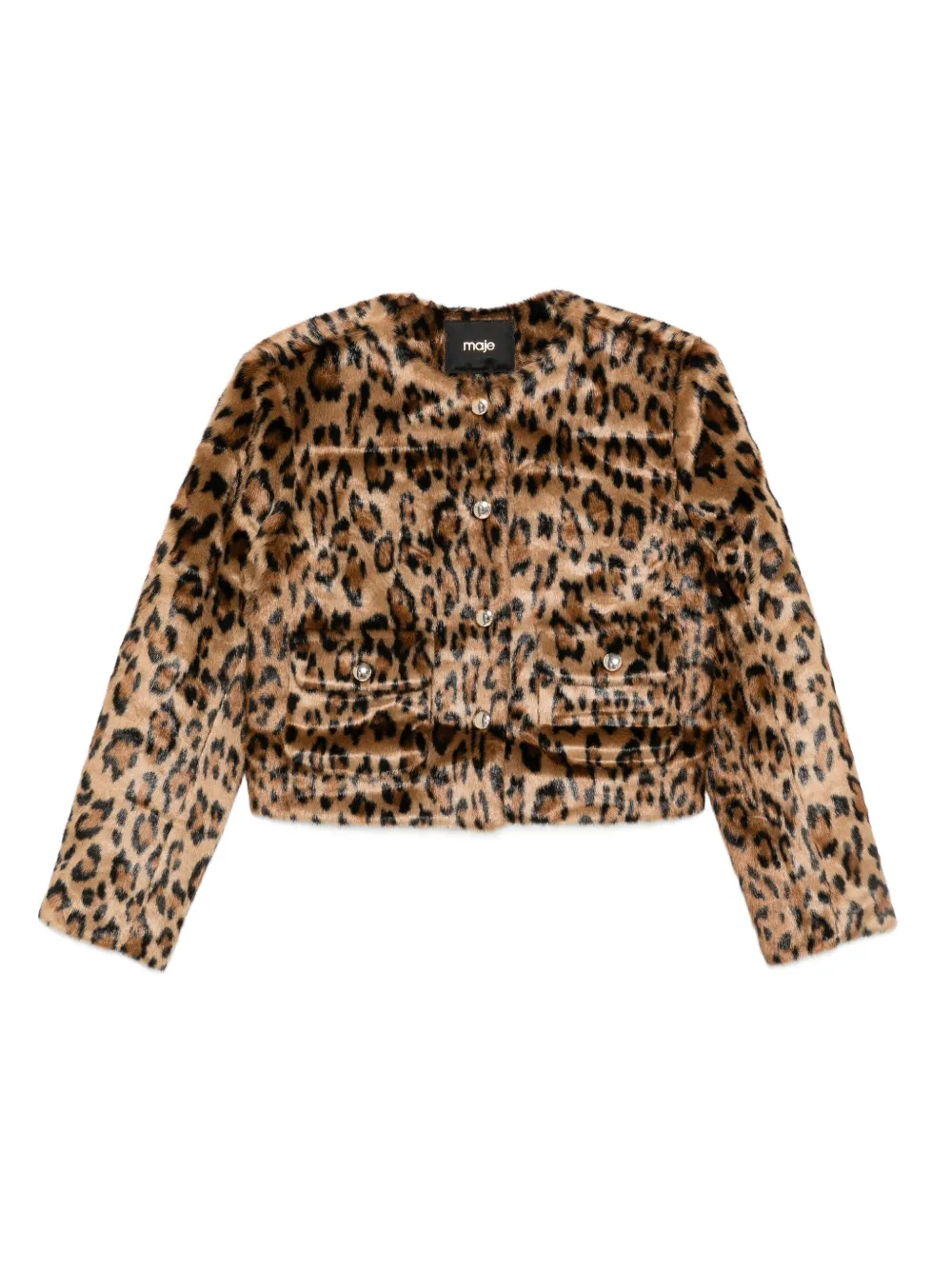Maje leopard-print buttoned jacket | Brown | Image 1