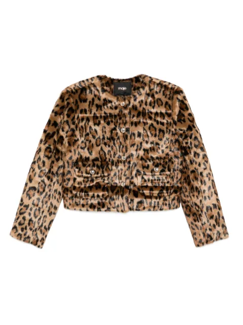 Maje leopard-print buttoned jacket