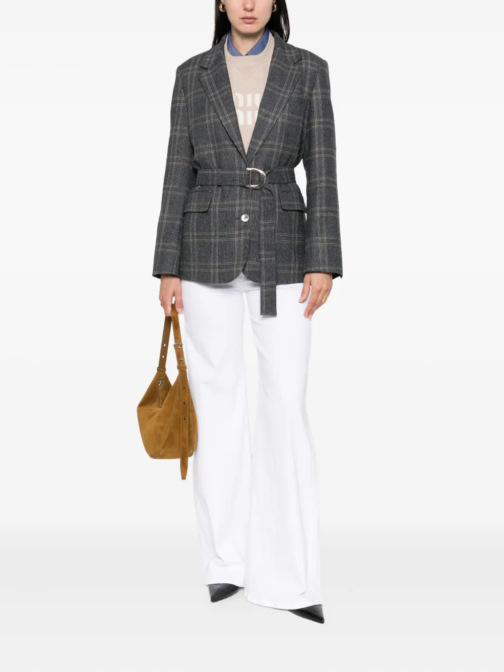 Maje checked belted blazer | Blazers | Image 2