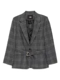 Maje checked belted blazer - Grey