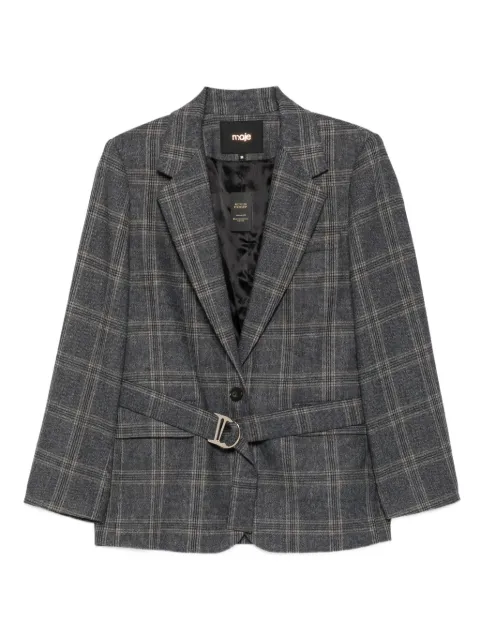 Maje checked belted blazer